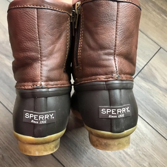 Sperry Top-Sider Saltwater Duck Boots Brown Waterproof Big Girl's Size 2 YG55362 - Picture 12 of 12